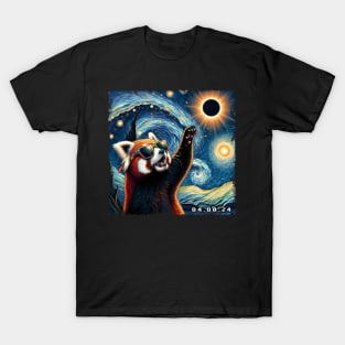 Celestial Red Panda Eclipse: Trendy Tee for Panda Enthusiasts T-Shirt
